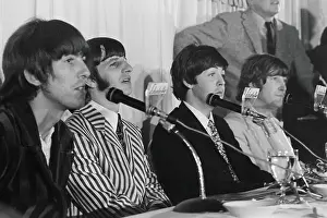 Beatles Prints: Beatles Holding Press Conference