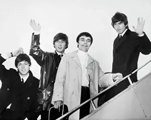 The Beatles on Plane Ladder with Jimmy Nicol