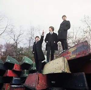 The Beatles Standing on Boats