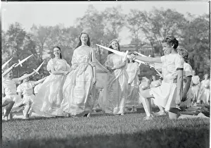 Wellesley Prints: Beatrice Moore Rehearsing for Exercises
