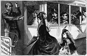 Intimidation Prints: Beauties of Street-Car Travel in New York by Charles Stanley Reinhart after M. Woolf