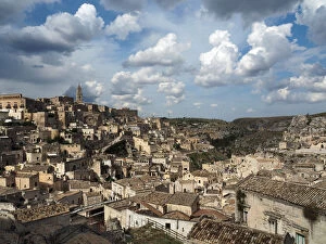 Images Dated 18th August 2016: Beautiful Clouds Over The City Of Matera, UNESCO World Heritage Site, Southern Italy