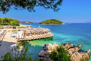 Parasol Gallery: Beautiful Ksamil beach, Vlore, Ionian sea, Albania, Balkans, Europe