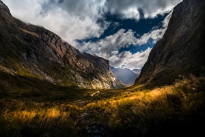 Mountain Road Collection: Beautiful landscape road to Milford sound