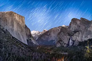 Vacation Prints: Beautiful Star Trails over Yosemite Valley from the Tunnel View lookout