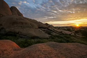 Images Dated 2nd April 2011: Beautiful Sunrise over the red granite rocks of Spitzkoppe in the Erongo Region of Namibia