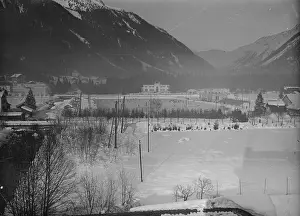 Prints of (Photo by Bettmann Archive/Getty Images) Frozen Moments: A Journey Through Hockey History: Beautiful View of Olympic Hockey Rink at Chamonix