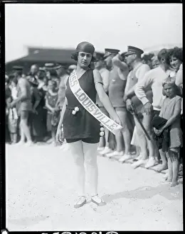 Beauty Pageant winner Posing near Crowd
