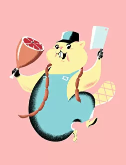 Bib Overalls Gallery: Beaver with Cleaver