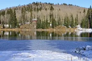 Mirrored Prints: Beaver Lake, Highway 65, Grand Mesa National Forest, Colorado, USA