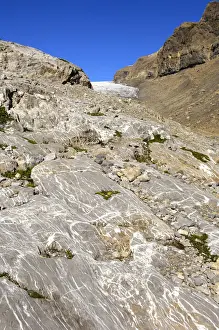 Geomorphology Prints: Bedrock polished smoothly by glacial ice below the Tsanfleuron Glacier