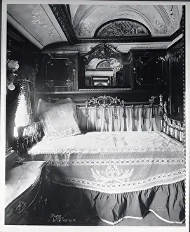 Charles M Prints: Bedroom in Charles Schwab's Private Railroad Car