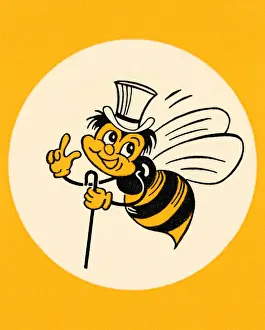 Mascot Prints: Bee Wearing a Top Hat