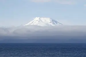 Backdrop Prints: Beerenberg Mountain, the northernmost active volcano above sea level of the Earth on the island of Jan Mayen