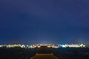 Images Dated 11th September 2015: Beijing night with the Forbidden City in the cente