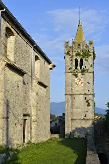 Images Dated 28th May 2014: Bell tower of the Church of the Assumption in the smallest town in the world, Hum, Istria, Croatia