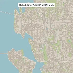 Bellevue Washington US City Street Map