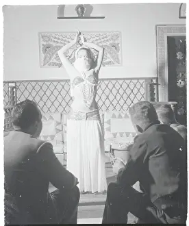 Tripoli Prints: Belly Dancer Performing for Soldiers in Libyan Cafe
