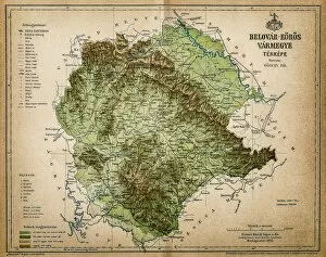Balkans Collection: Belovar-koros, Croatio map from 1893