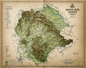 Croatia Collection: Belovar-koros, Croatio map from 1893