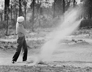 Pinehurst Prints: Ben Hogan Blasting out of Sand Trap