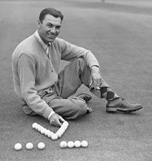 Pinehurst Prints: Ben Hogan on Ground with Golf Balls