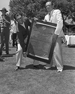 Denver Prints: Ben Hogan Holding up Trophy