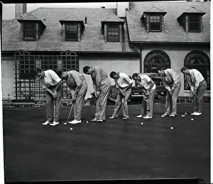 Flushing Prints: Ben Hogan and Other Pro Golfers Practicing