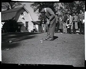 Hershey Prints: Ben Hogan Putting with Golf Club