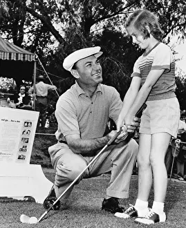 Ben Hogan Showing Girl Golf Swing