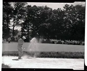 Springfield Prints: Ben Hogan Swinging in Sand Trap