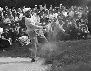 Springfield Prints: Ben Hogan Swinging in Sand Trap