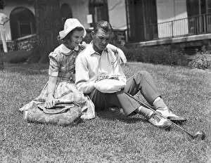 Flushing Prints: Ben Hogan and Wife Look at Scorecard