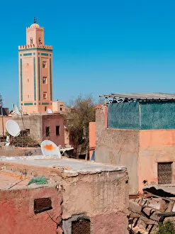 Images Dated 29th March 2015: Ben Youssef mosque and cityscape, Marrakech