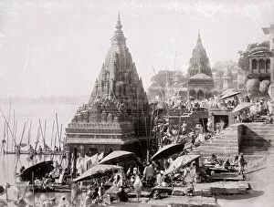Britain Collection: Benares, Temple of Tarhishwara or Fountain of Manikarankia, 1860, India, Historic