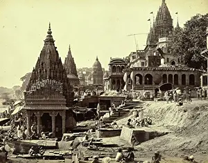 Cover Prints: Benares, Vishnu Pud Temple and other temples near the burning ghat