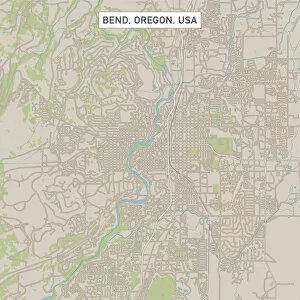 Computer Graphic Collection: Bend Oregon US City Street Map