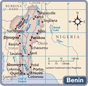 Benin country map