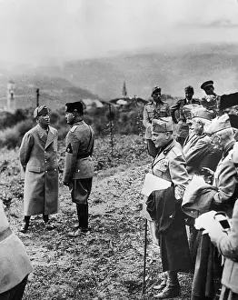 Benito Mussolini Meeting Italian Heads Outdoors