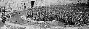 Prints of (Original Caption). Duce Reviews Italian Airmen Benito Mussolini (1883-1945) Prints: Benito Mussolini Reviewing Parade