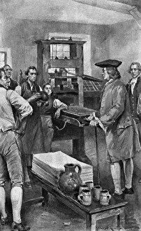 Benjamin Franklin Offering Advice to Printers