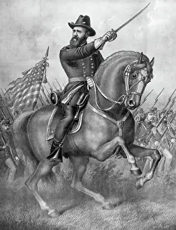 Benjamin Harrison Prints: Benjamin Harrison Riding Horse/Civil War