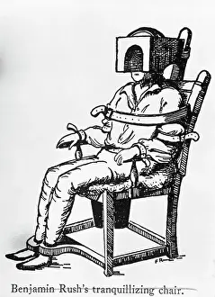 Psychiatry Prints: Benjamin Rush's Tranquillizing Chair Illustration