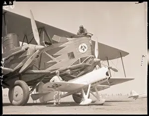 Cockpit Prints: Benny Howard with Fighter Plane at Air Races