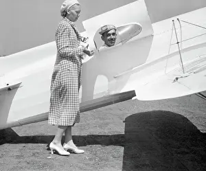 Cockpit Prints: Benny Howard in Plane at Air Races
