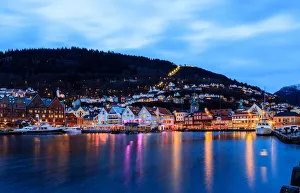 Bergen Gallery: Bergen Norway at twilight