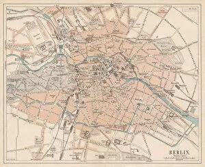 Images Dated 5th May 2015: Berlin, city map, lithograph, published in 1874