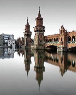Ronny Behnert Collection: Berlin Oberbaum Bridge at Warschauer Strasse in Berlin with reflection in the Spree, Berlin, Germany