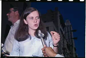 Bernadette Devlin Speaking into One Microphone
