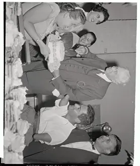 Bernard Baruch Cutting a Birthday Cake